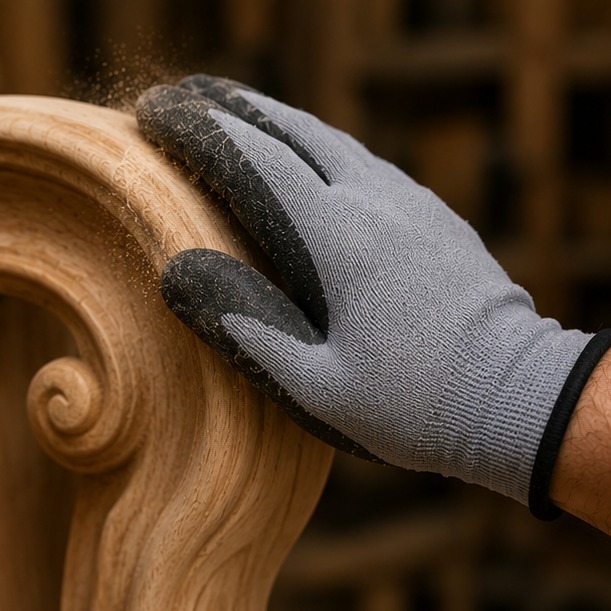 Sanding Hands support bar swinging from stowed to open position